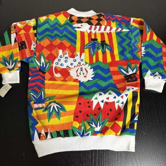 Vintage 80s Pretty Please Girls Kids Large L Pop Art Animal Crewneck Sweatshirt - Picture 6 of 10